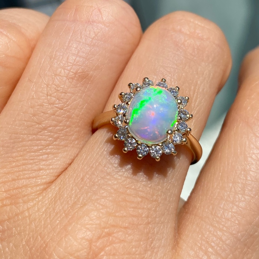 Opal And Diamond Ring.. Authentic - image 1